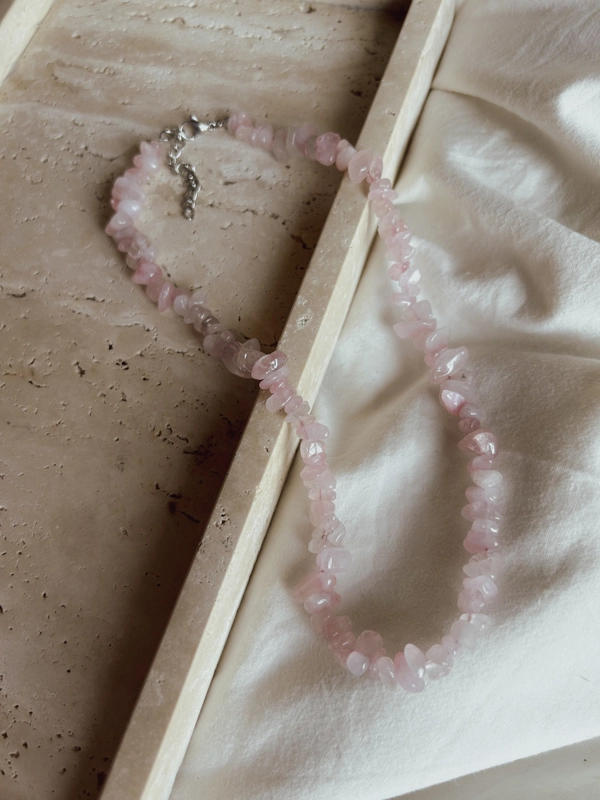 collana Chips Nic - Quarzo Rosa